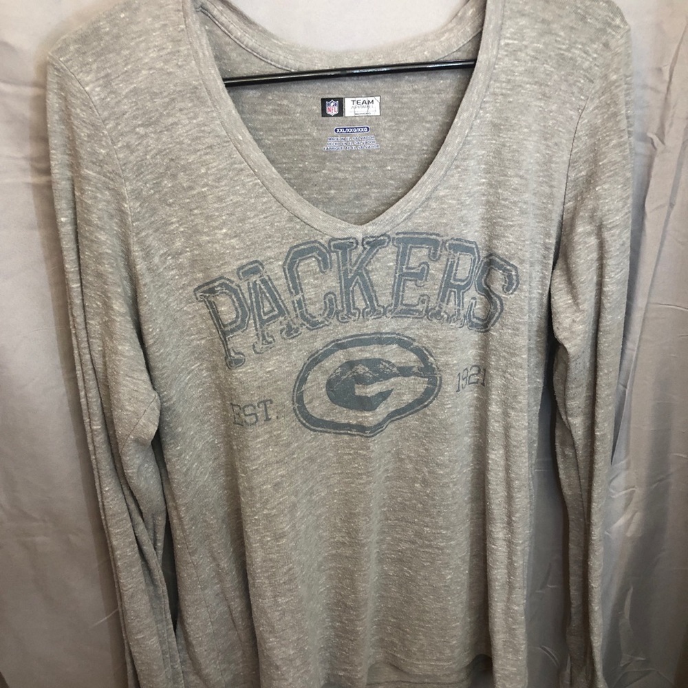 V Neck Green Bay Packer Long Sleeve